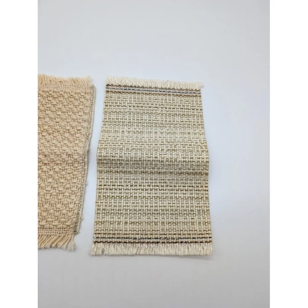 1:12 Miniature Dollhouse Rugs Set of 2 Woven Fringe Farmhouse Country Minimalist